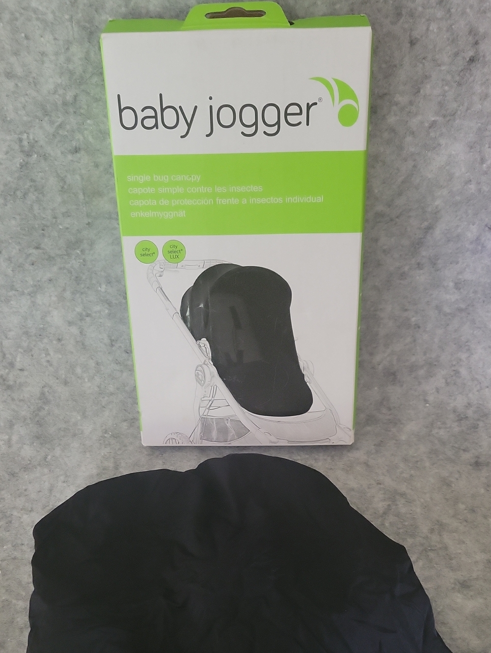 Baby Jogger Single Bug Canopy - Black NIB